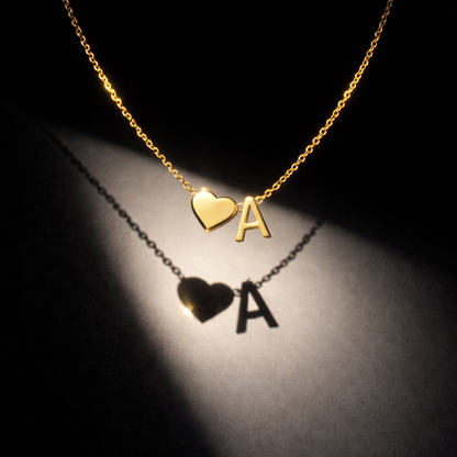 Celesia Gold & Silver Heart Initial™